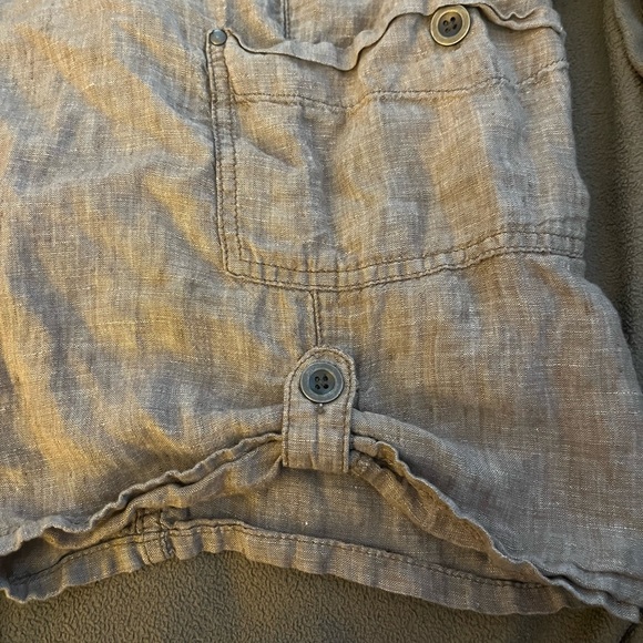 Horny Toad Linen Shorts 4 Light Brown Drawstring Fun Pockets & adjustable tabs - Picture 6 of 9